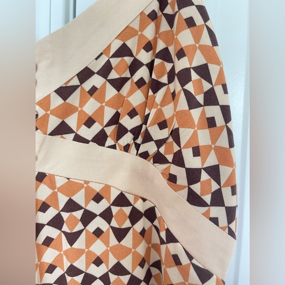 coco + jaimeson • Retro Geo Print Spaghetti Strap Wide Leg Jumpsuit • Fall Tones - Picture 9 of 15